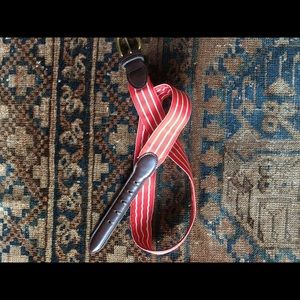 Vtg grosgrain ribbon leather belt